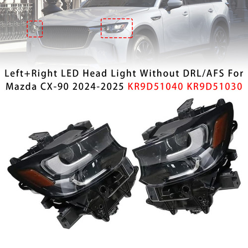 Left+Right LED Head Light Without DRL/AFS For Mazda CX-90 2024-2025 KR9D51040
