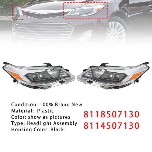 Left+Right Xenon/HID Head Light 8118507130 8114507130 For Toyota Avalon 13-2015