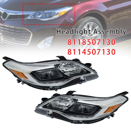 Left+Right Xenon/HID Head Light 8118507130 8114507130 For Toyota Avalon 13-2015