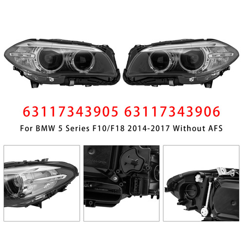 Front Left+Right HID Xenon Headlight W/o AFS For BMW 5Series 528i 535i 2014-2017