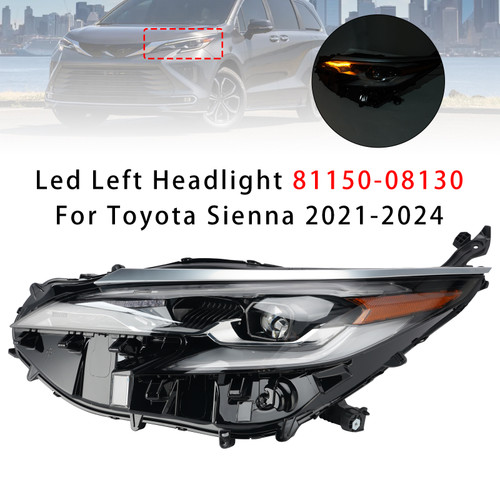 Led Left Headlight 81150-08130 For Toyota Sienna 2021-2024