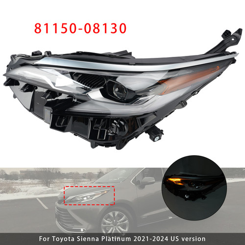 Led Left Headlight 81150-08130 For Toyota Sienna 2021-2024
