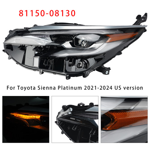 Led Left Headlight 81150-08130 For Toyota Sienna 2021-2024