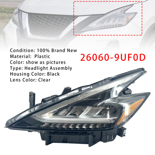Left LED Head Light 26060-9UF0D For Nissan Murano 2019-2021