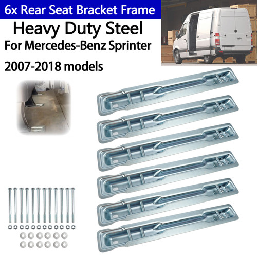 6x Rear Seat Bracket Frame Heavy Duty Steel For Benz Sprinter 2007-2018