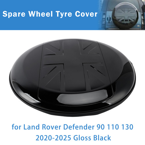Spare Wheel Tyre Cover for Land Rover Defender 90 110 130 2020-2025 Gloss Black