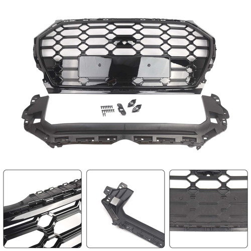 RSQ5 Style Front Honeycomb Mesh Grille Grill Fit Audi Q5 SQ5 2021-2025