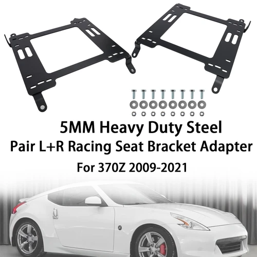 Pair L+R Heavy Duty 5MM Racing Seat Bracket Adapter For Nissan 370Z 2009-2021