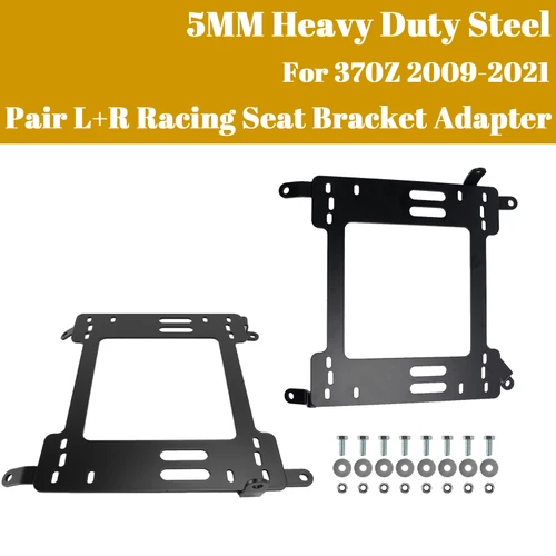 Pair L+R Heavy Duty 5MM Racing Seat Bracket Adapter For Nissan 370Z 2009-2021