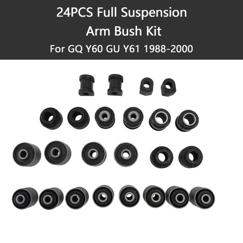 24PCS Full Suspension Arm Bush Kit For Nissan Patrol GQ Y60 GU Y61 1988-2000