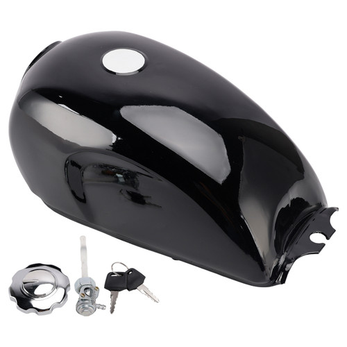 Vintage Cafe Racer Fuel Gas Tank Black Motorcycle Retro Classic Scrambler