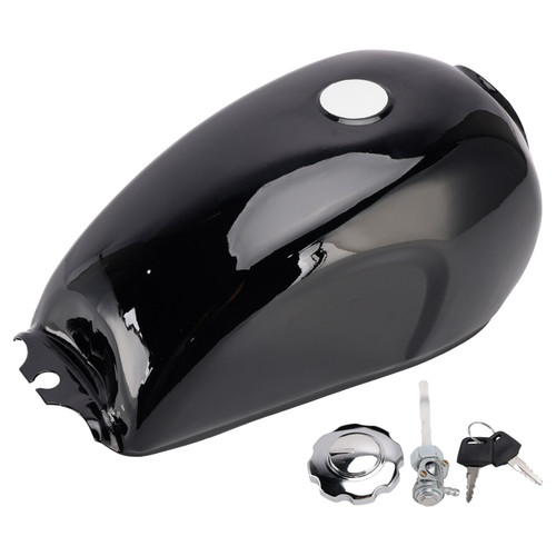 Vintage Cafe Racer Fuel Gas Tank Black Motorcycle Retro Classic Scrambler