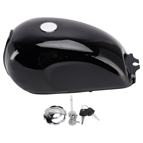 Vintage Cafe Racer Fuel Gas Tank Black Motorcycle Retro Classic Scrambler