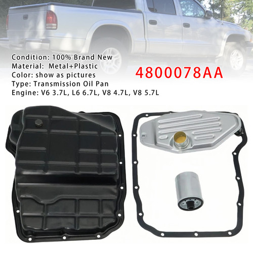 Transmission Oil Pan+Gasket+Filter 4800078AA For Jeep Grand Cherokee Dakota