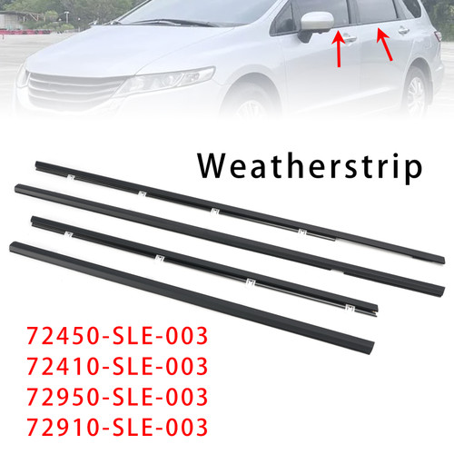 4PCS Weatherstrip Window Molding Trim Seal Belt For Honda Odyssey 2009-2014