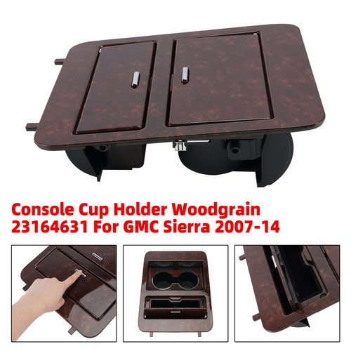 Console Cup Holder Woodgrain 23164631 For GMC Sierra 2007-2014