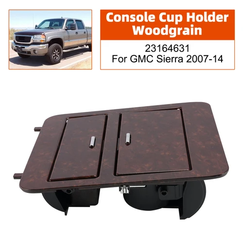 Console Cup Holder Woodgrain 23164631 For GMC Sierra 2007-2014