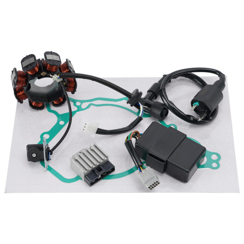 Stator Regulator CDI Box Ignition Coil Gasket Set For Kawasaki KLX110 2003-2009