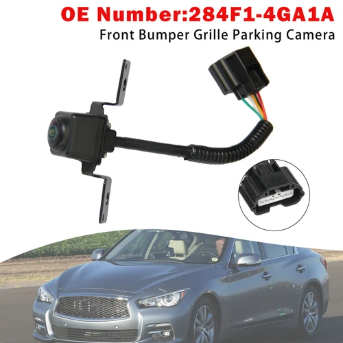 Front Bumper Grille Parking Camera 284F1-4GA1A For Infiniti Q50 Q50L 2014-2019