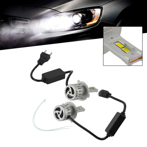 LED Headlight Bulb Kit High Low Beam Lamp H4 12V 55W 6500K 4000LM For HELLA