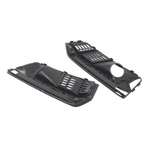 2PCS Black Front Bumper Foglight Grill Grille Fit Audi A4 B9 S4 2016-2019