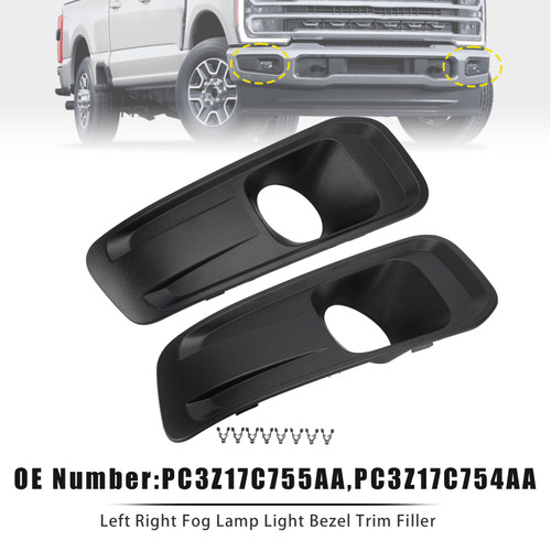 Left Right Fog Lamp Light Bezel Trim Filler For Ford F250/350/450/550 2023-2025