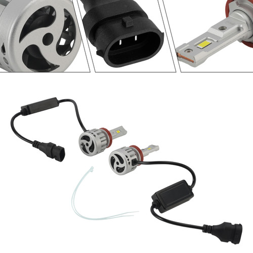 LED Headlight Bulb Kit High Low Beam H8 H9 H11 12V 55W 6500K 4000LM For HELLA