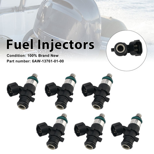 6PC Fuel Injectors 6AW-13761-01-00 For Yamaha Outboard 300HP LF300XSB2