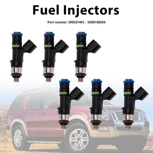 6PC DRE07401 Fuel Injectors 0280158055 For Mercury Mountaineer Ford Explorer