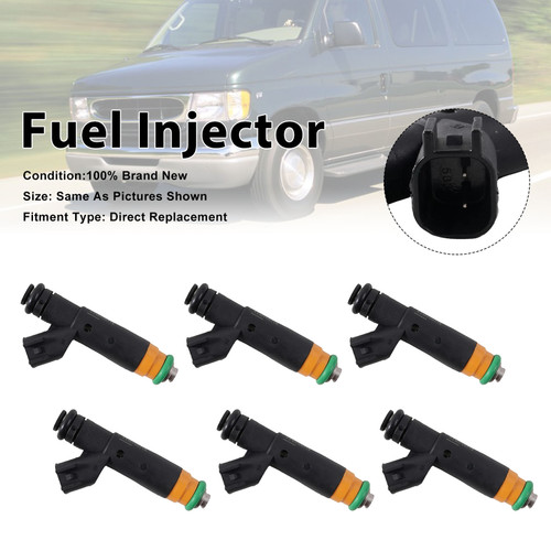 6Pcs Fuel Injector For Ford E-150 E-250 F-150 4.2L V6 2000-2003 YR3E-A6A