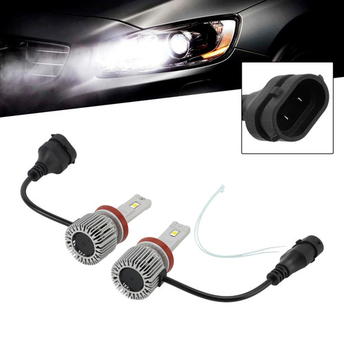 LED Headlight Bulb Kit Hi/Low Beam H8/H9/H11 12V 35W 6500K 2500LM For HELLA