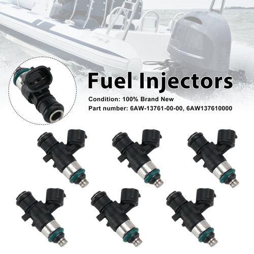 6PC Fuel Injectors 6AW-13761-00-00 For Yamaha Outboard 225/250/300/350HP