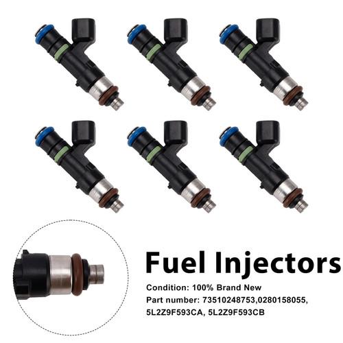 6PC 0280158055 Fuel Injectors 5L2Z9F593CA For Mercury Mountaineer Ford Explorer