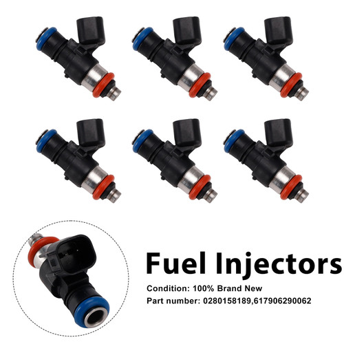 6PC 617906290062 Fuel Injectors 0280158189 For Mercury Mariner Ford 3.0L