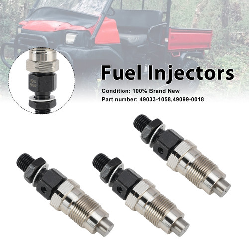 3PC 49099-0018 Fuel Injectors 49033-1058 For Kawasaki DM950 DM850 Mule 2510 3010