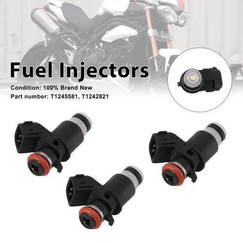 3PC Fuel Injectors T1240465 For Speed Triple 1050 2005-2015