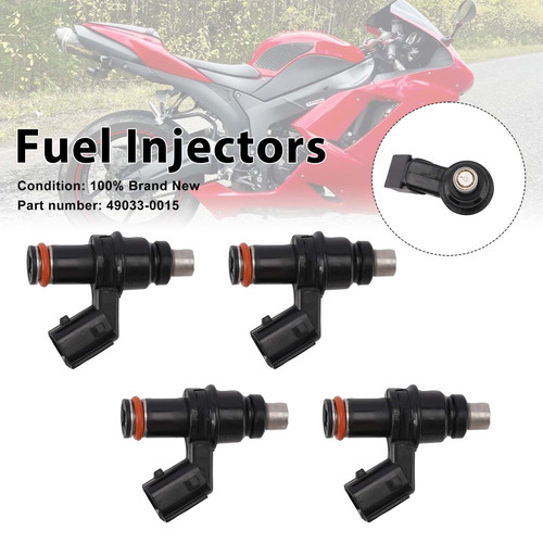 4PC Fuel Injectors 49033-0015  For Kawasaki Ninja ZX6R ZX600R ZX600P 07-12
