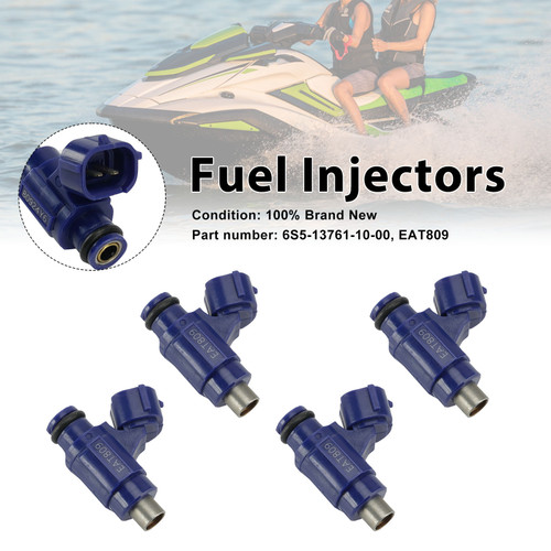 4PC EAT809 Fuel Injectors 6S5-13761-10-00 For Yamaha WaveRunner VX HO SHO
