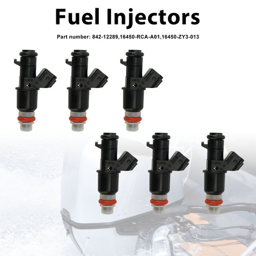 6PC 842-12289 Fuel Injectors 16450-RCA-A01 16450-ZY3-013 For Honda Outboard