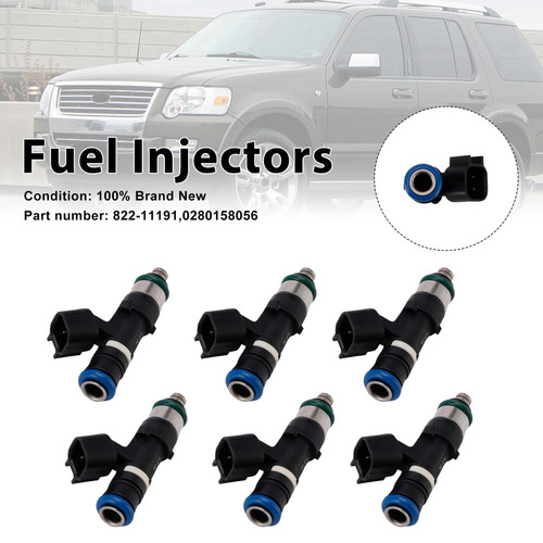 6PC 822-11191 Fuel Injectors 0280158056 For Mercury Mountaineer Ford