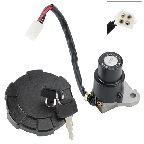 4-Wire Ignition Switch Fuel Cap Lock Set For Yamaha XT250 XT350 1985-1986