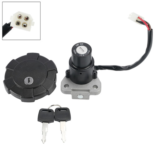 4-Wire Ignition Switch Fuel Cap Lock Set For Yamaha XT250 XT350 1985-1986