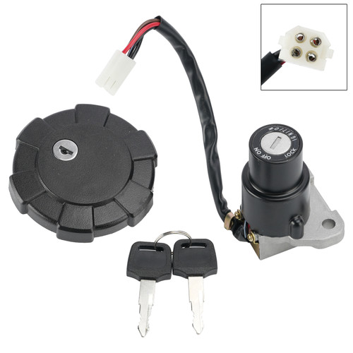 4-Wire Ignition Switch Fuel Cap Lock Set For Yamaha XT250 XT350 1985-1986