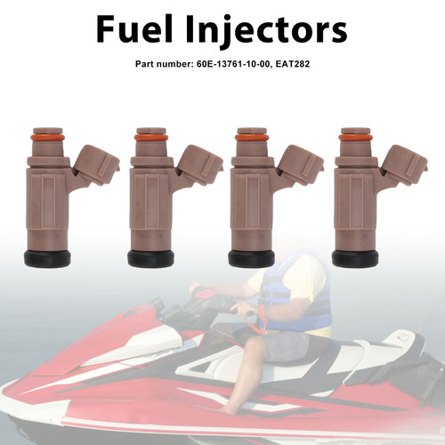 4PC EAT282 Fuel Injectors 60E-13761-10-00 For Yamaha PWC FX SX AR VX