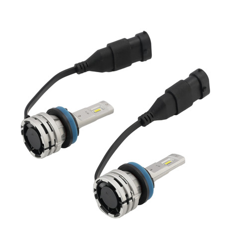 LED Headlight Bulb Kit Hi/Low Beam H8 H9 H11 12V 24W 6500K Fan Cooling For HELLA