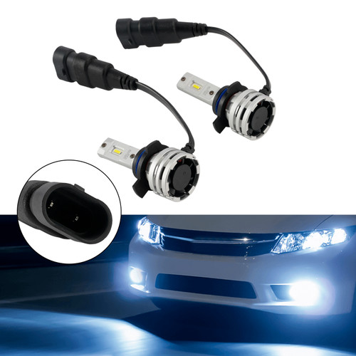 LED Headlight Bulb Kit Hi/Low Beam HIR2 9012 12V 24W 6500K Fan Cooling For HELLA