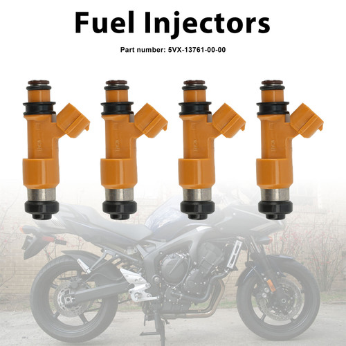 4PC Fuel Injectors 5VX-13761-00-00 For Yamaha FZ6 04-09 FZ6R 09-17