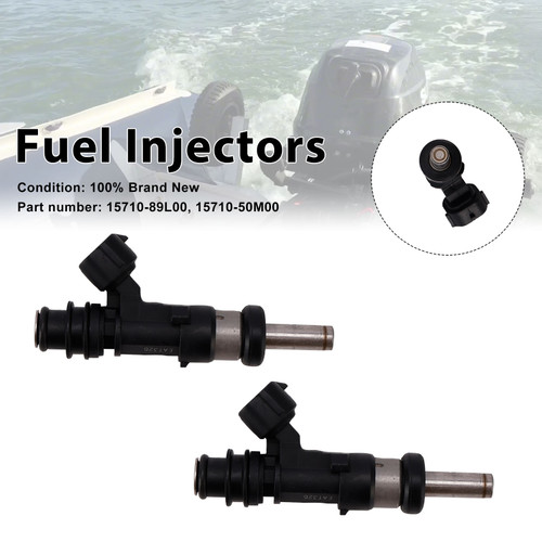 2PC 15710-89L00 Fuel Injectors 15710-50M00 For Suzuki Outboard 15HP 9.9HP 20HP