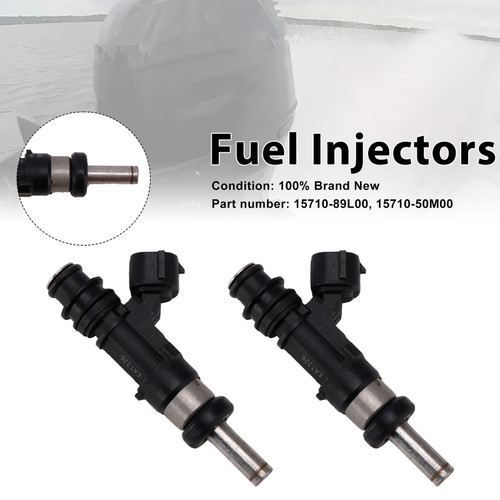 2PC 15710-89L00 Fuel Injectors 15710-50M00 For Suzuki Outboard 15HP 9.9HP 20HP