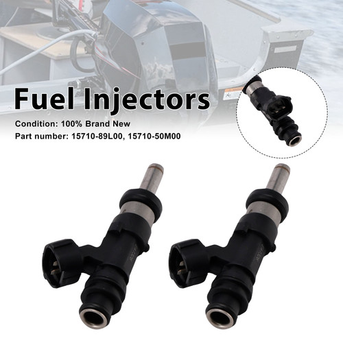 2PC 15710-89L00 Fuel Injectors 15710-50M00 For Suzuki Outboard 15HP 9.9HP 20HP